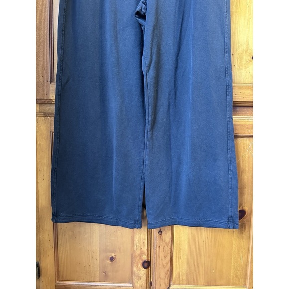 Athleta Sweatpants Balance Wide Leg Tencel Fleece Black Flare Women's XL 631950 - Picture 2 of 10